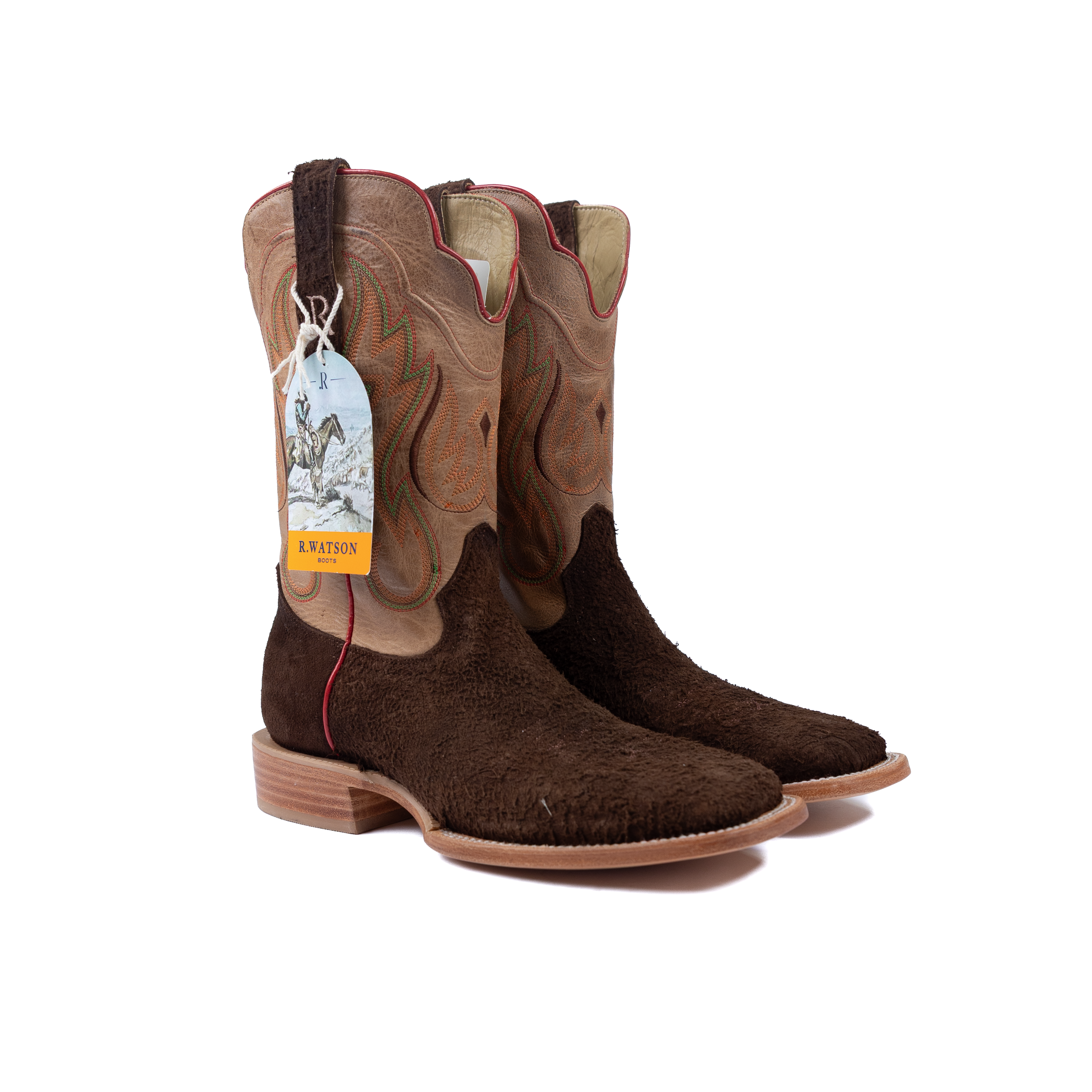 ラシュトン　Rushton　牛 Men's R. Watson Roughout Chocolate Brown Wide Square Toe RW8037-2