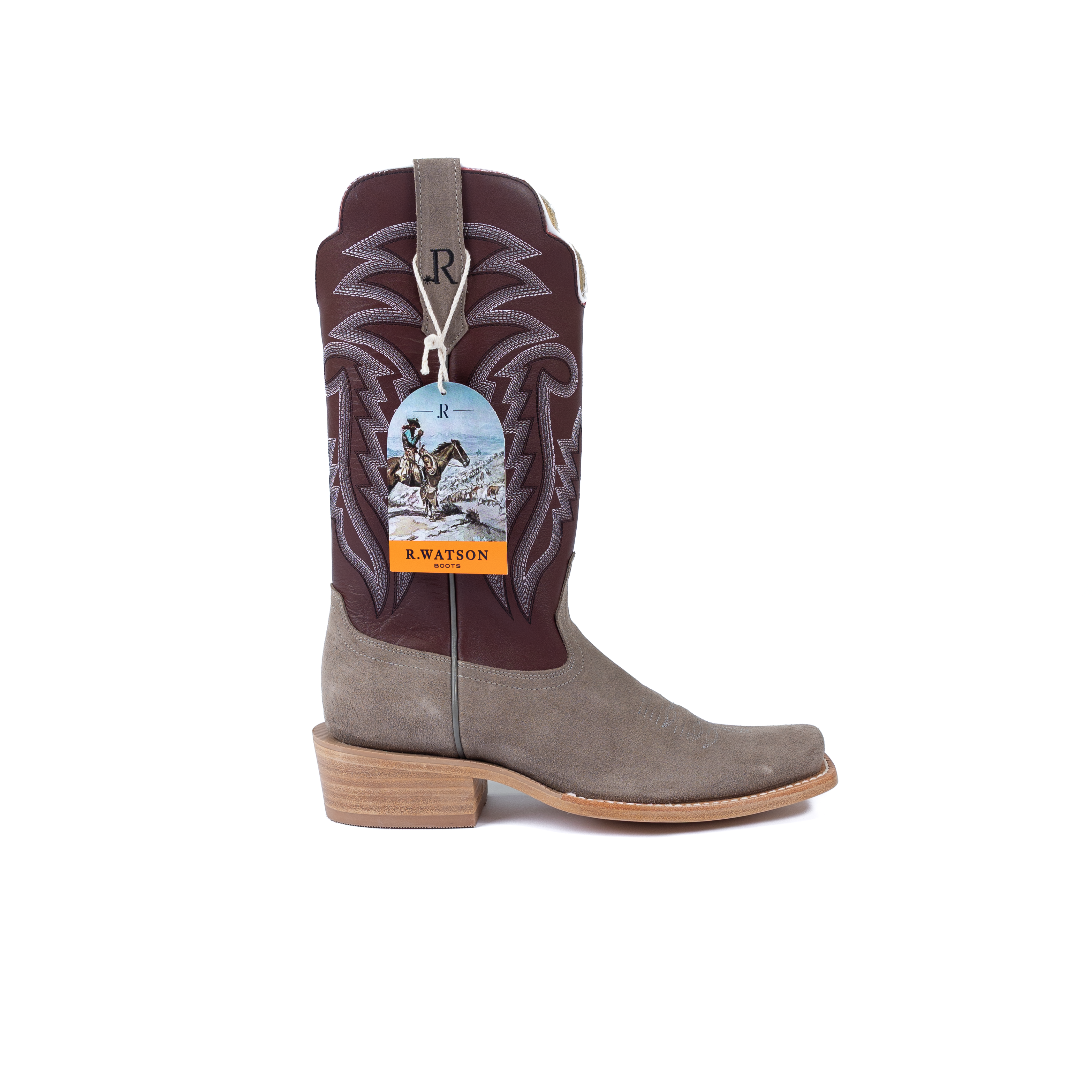 Men's R. Watson Roughout Narrow Square with 13″ Dark Cherry Top RW8212-1