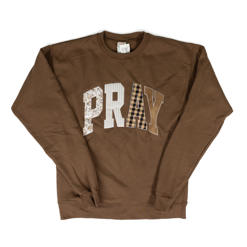 Women's Brown Long Sleeve "Pray Sweatshirt"
