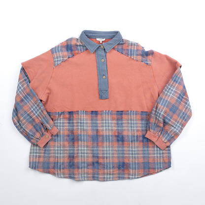 Women's Easel Drop Shoulder Blue Sweatshirt ET71573