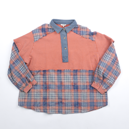 Women's Easel Drop Shoulder Blue Sweatshirt ET71573