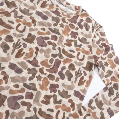 Women's Camo Long Sleeve Mesh Top