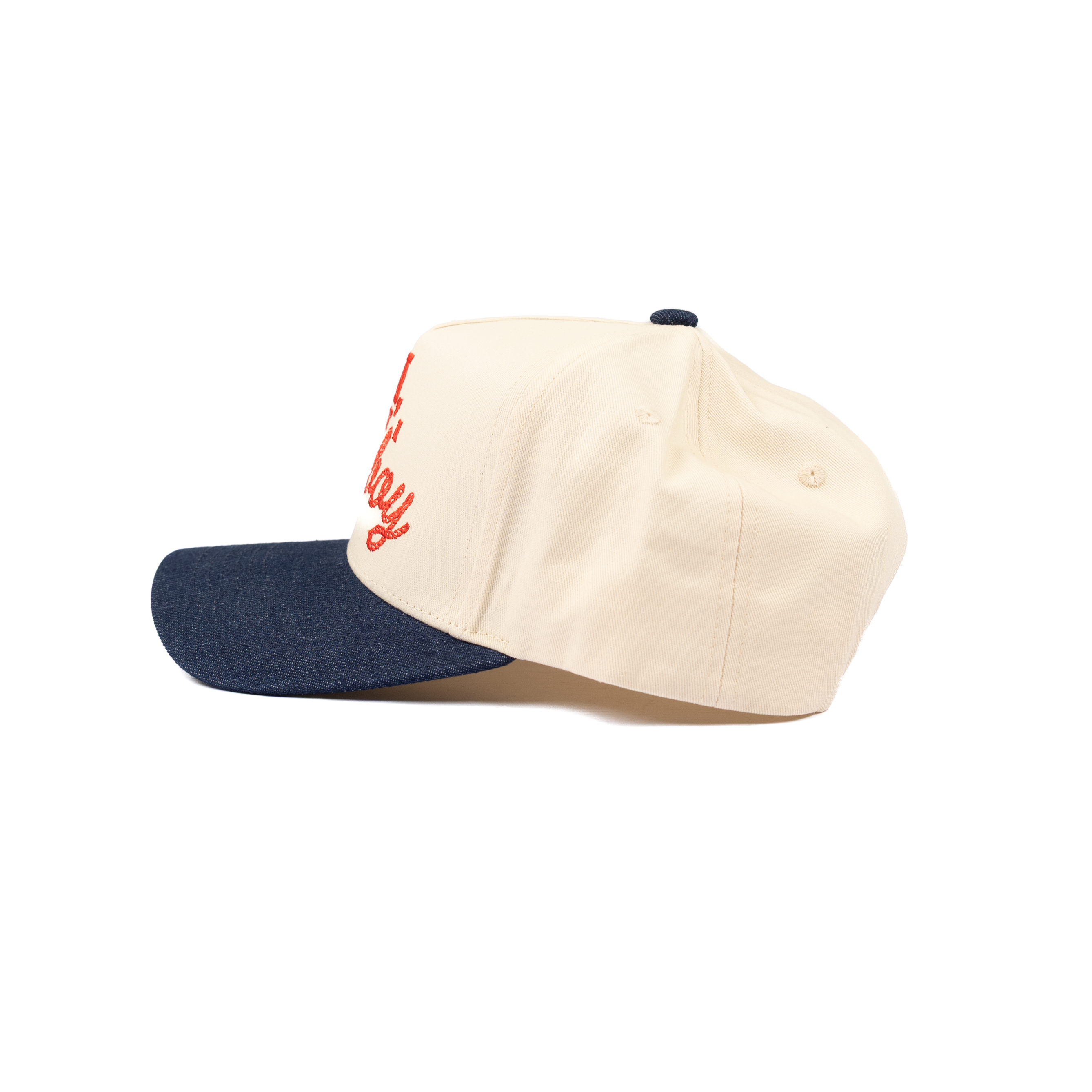 Women's Santa I Want A Cowboy Natural and Denim Snapback