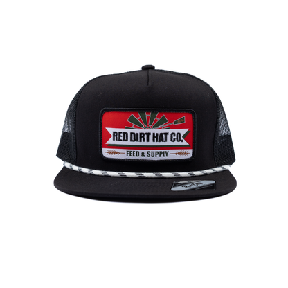 Men's Red Dirt Hat Co Black/Black Feeding Time Snapback RDHC-583