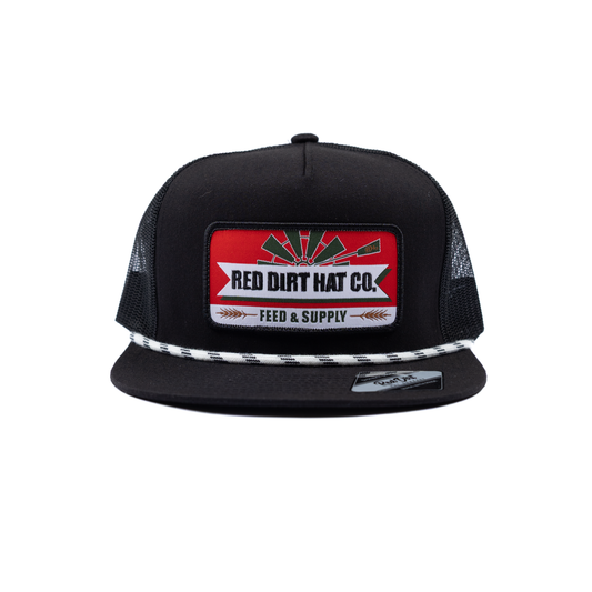 Men's Red Dirt Hat Co Black/Black Feeding Time Snapback RDHC-583