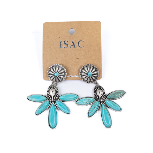 Women's Isac Natural Turquoise Post Earrings 722212