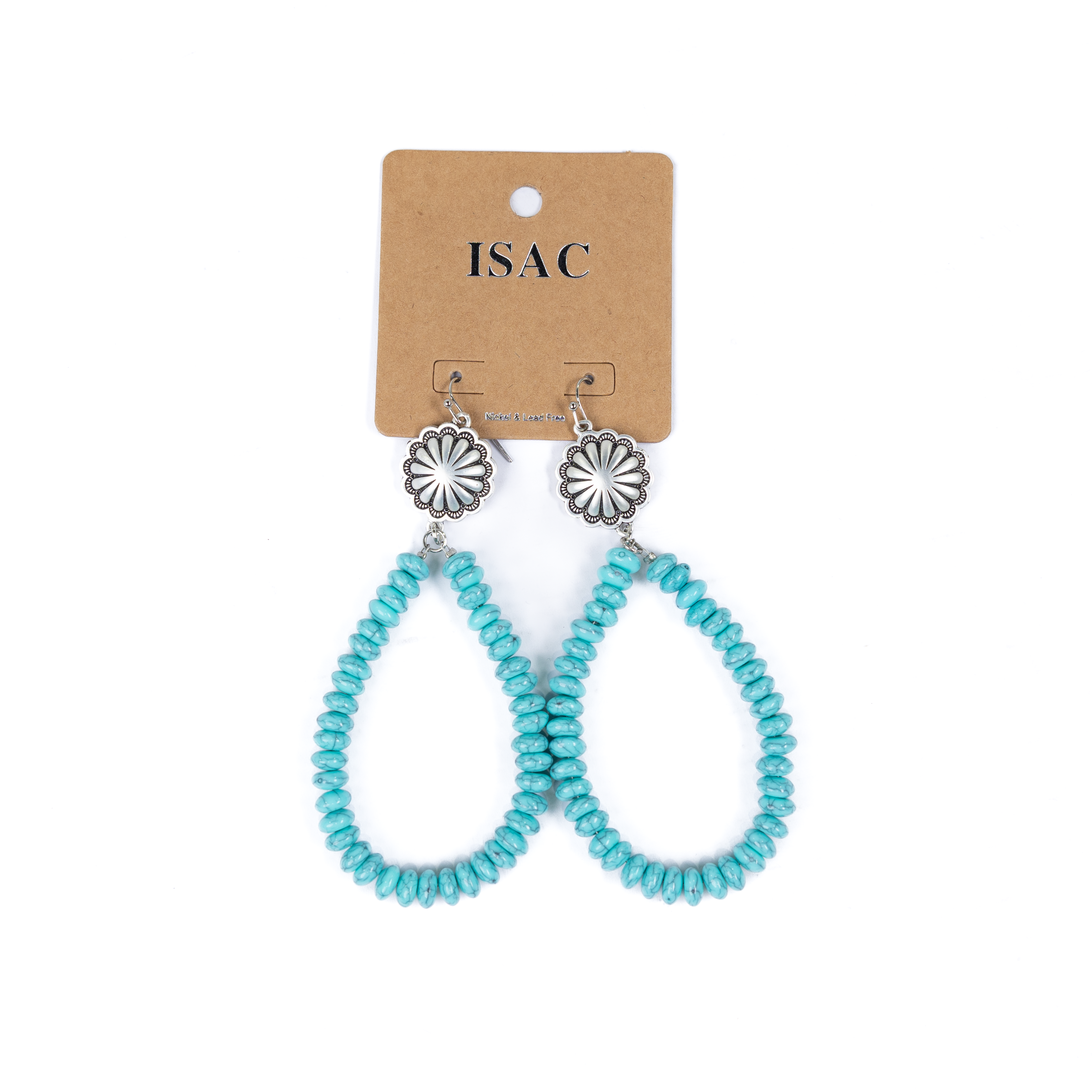 Women's Isac Turquoise Bead Hook Earrings 720866