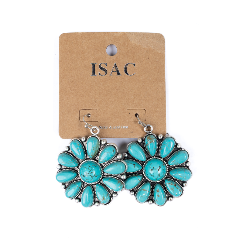 Women's Isac Turquoise Blossom Earrings 720651