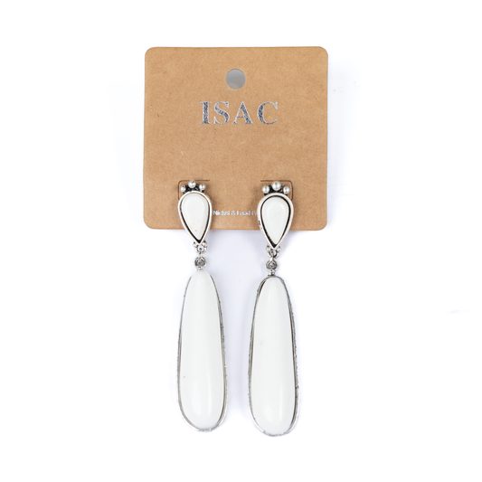 Women's Isac 3" White Turquoise Post Earrings 721638