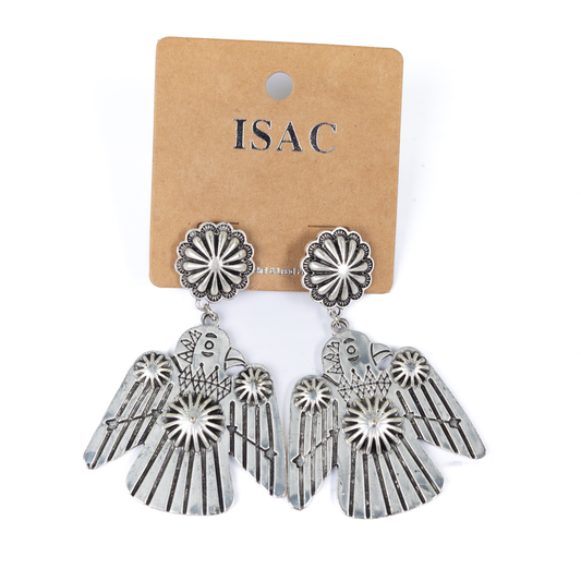 Women's Isac Silver Thunderbird Post Earrings 722490