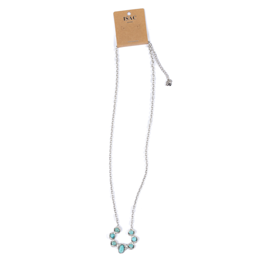 Women's Isac 30" Squash Blossom Navajo Turquoise Necklace 734210