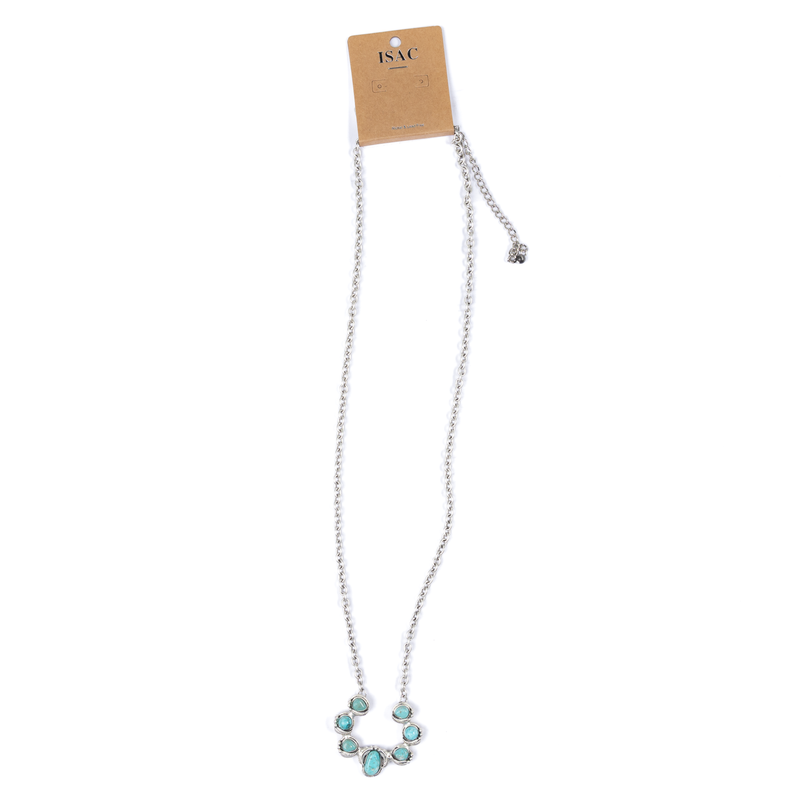 Women's Isac 30" Squash Blossom Navajo Turquoise Necklace 734210