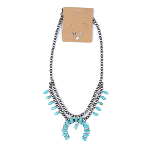 Women's Isac Squash Blossom Turquoise Necklace 734158