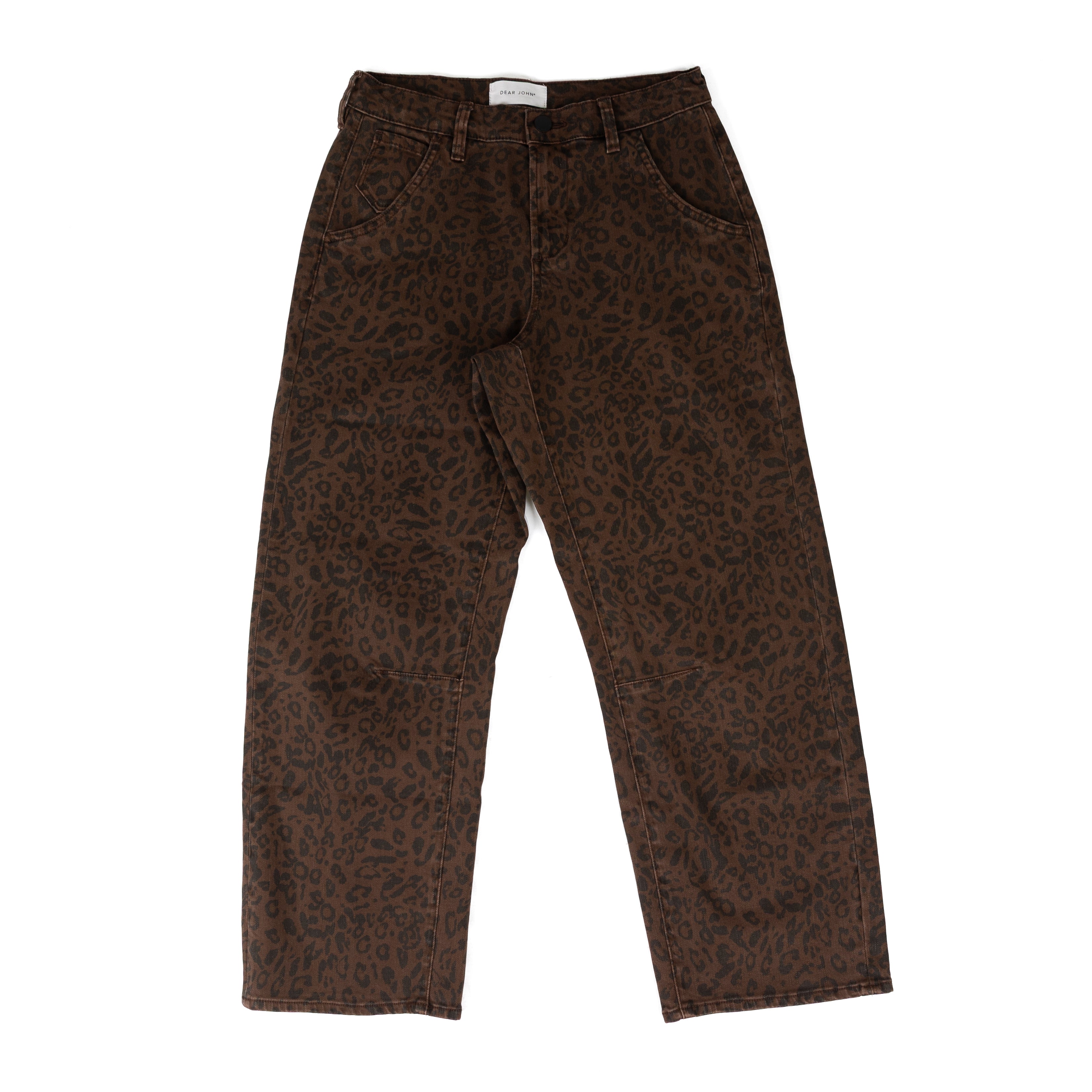 Dear John Women's Brown Leopard Lasso Mid Rise Jeans DPM26C144BOD