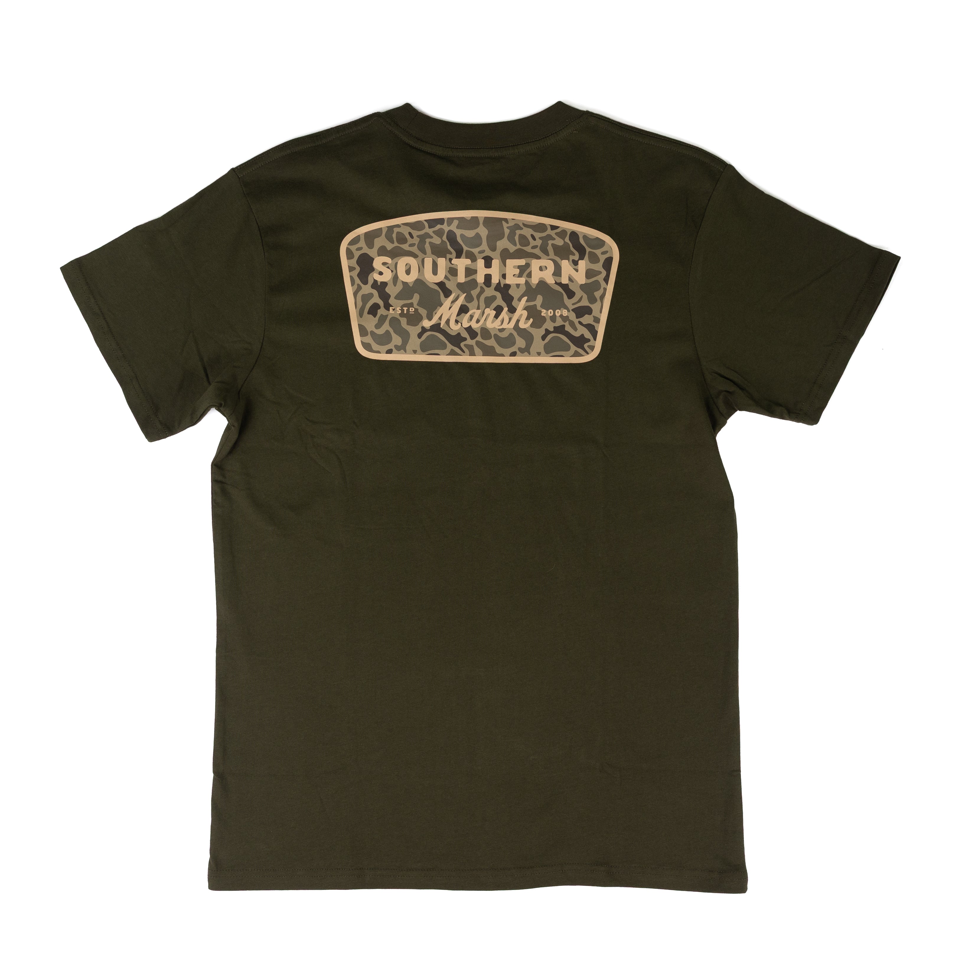 Southern Marsh Men's Dark Olive and Retro Camo T-shirt ACMB-DLV