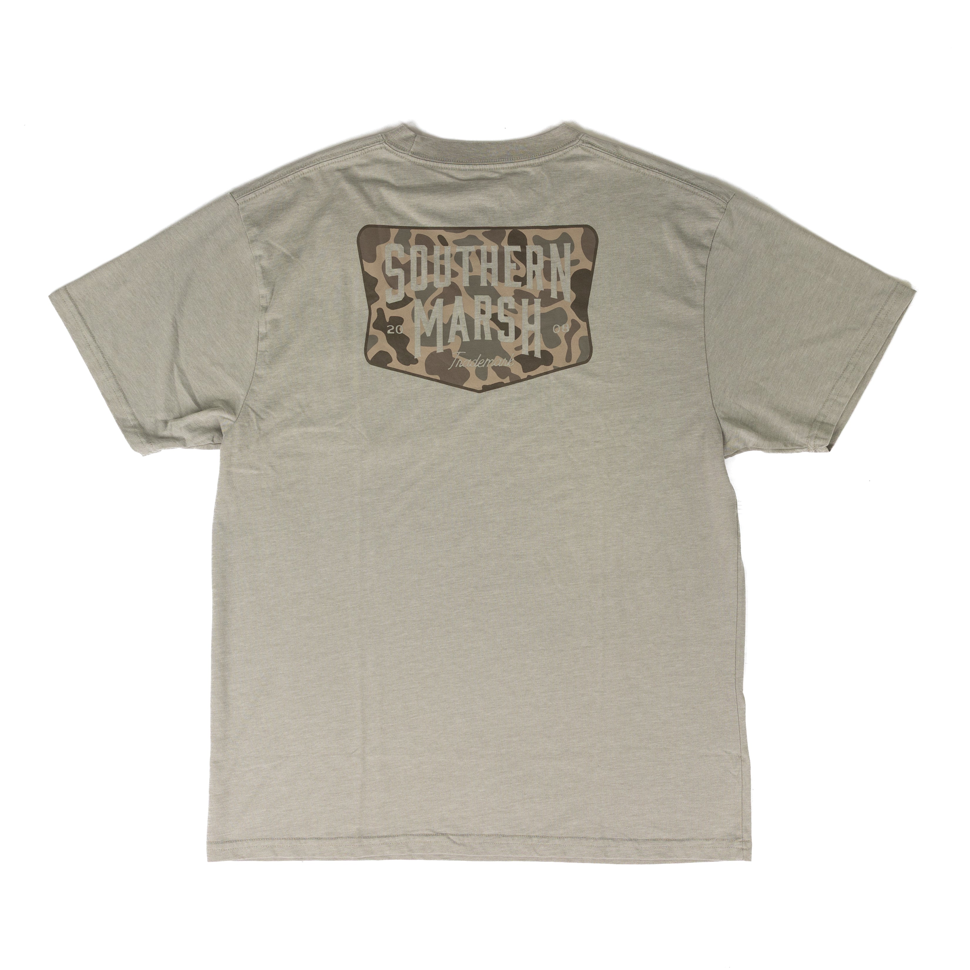 Southern Marsh Men's Gray Branding Camo Shield T-shirt TBCS-GRY