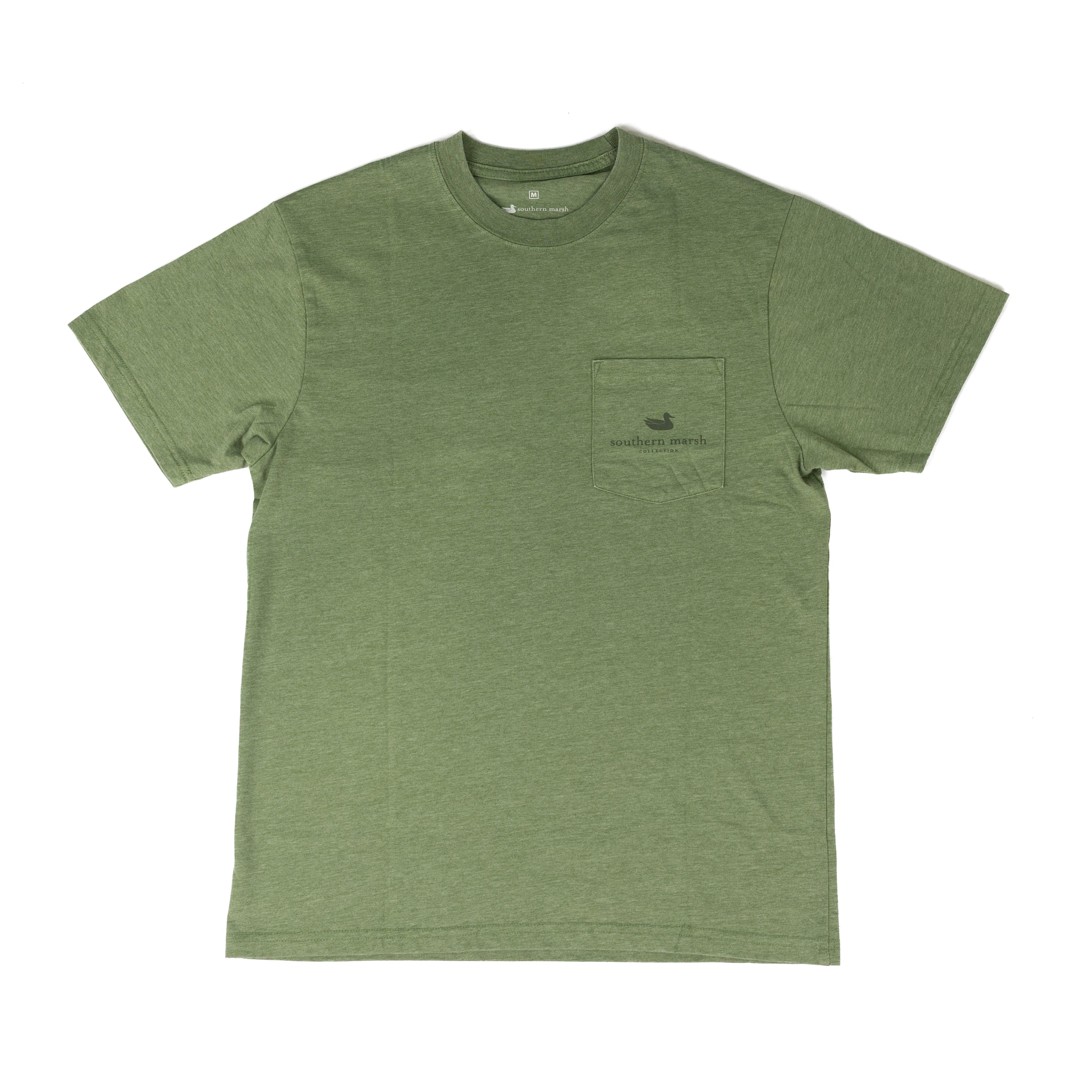 Southern Marsh Green Short Sleeve Duck Etching T-shirt TBDE-DFN