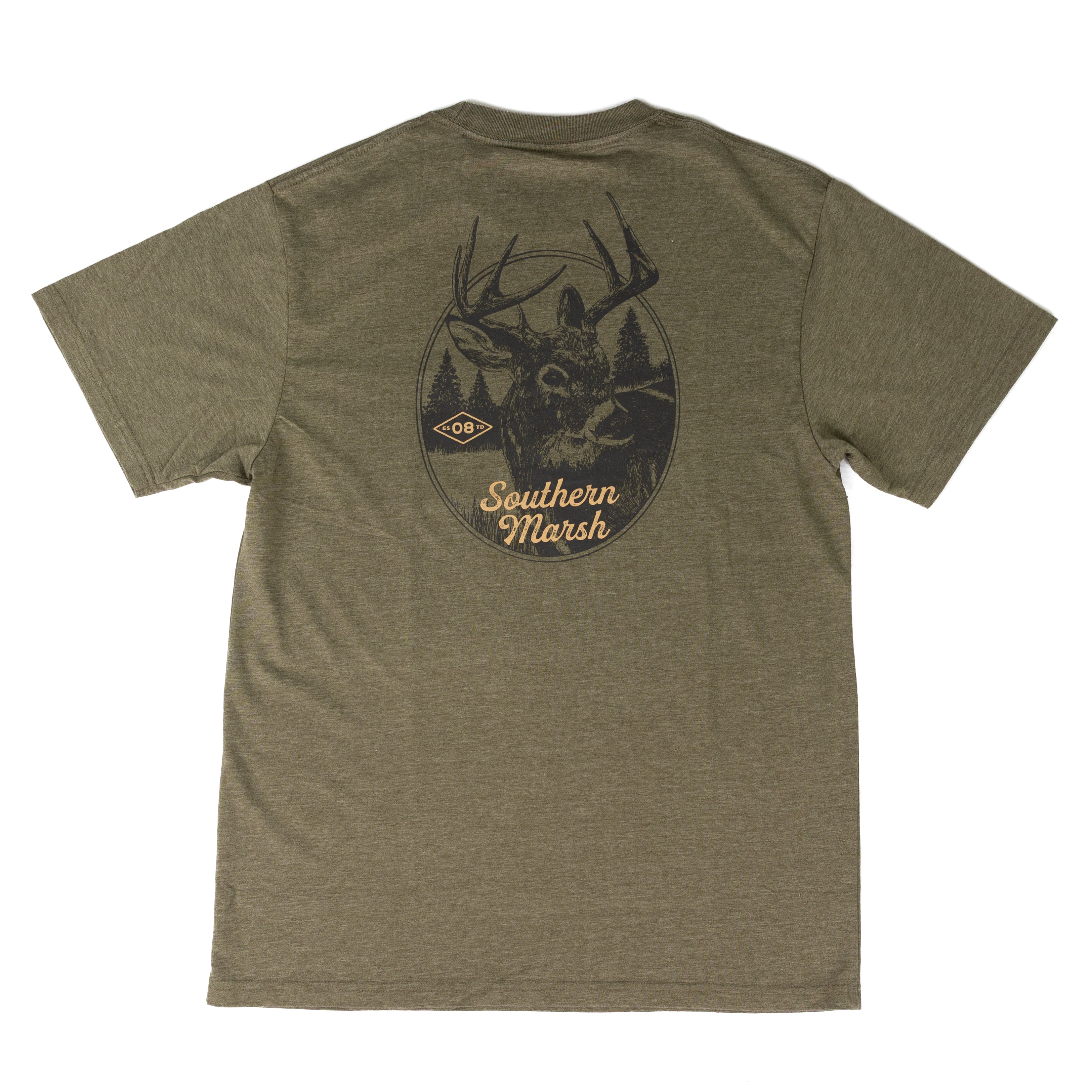 Southern Marsh Men's Dark Olive Whitetail T-shirt TWHT-DLV