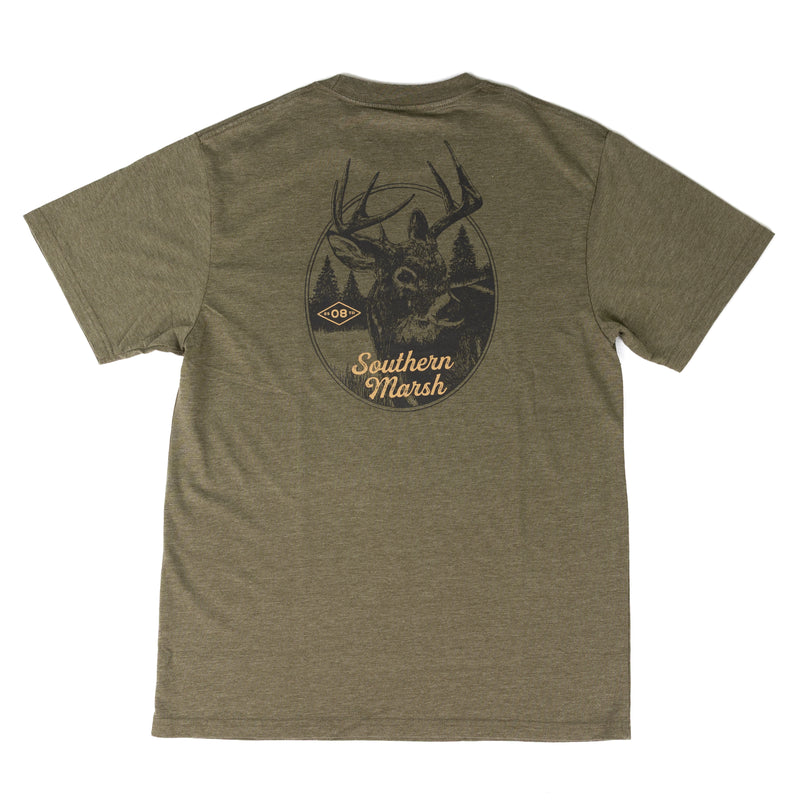 Southern Marsh Men's Dark Olive Whitetail T-shirt TWHT-DLV