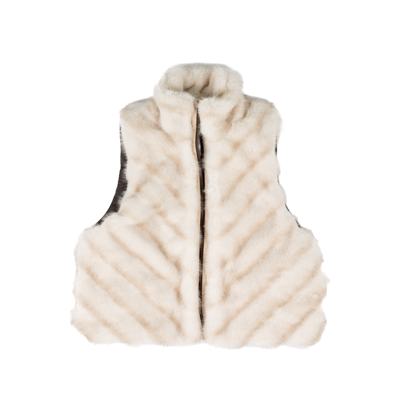 Women's Cripple Creek White Fur Vest CR19909-03