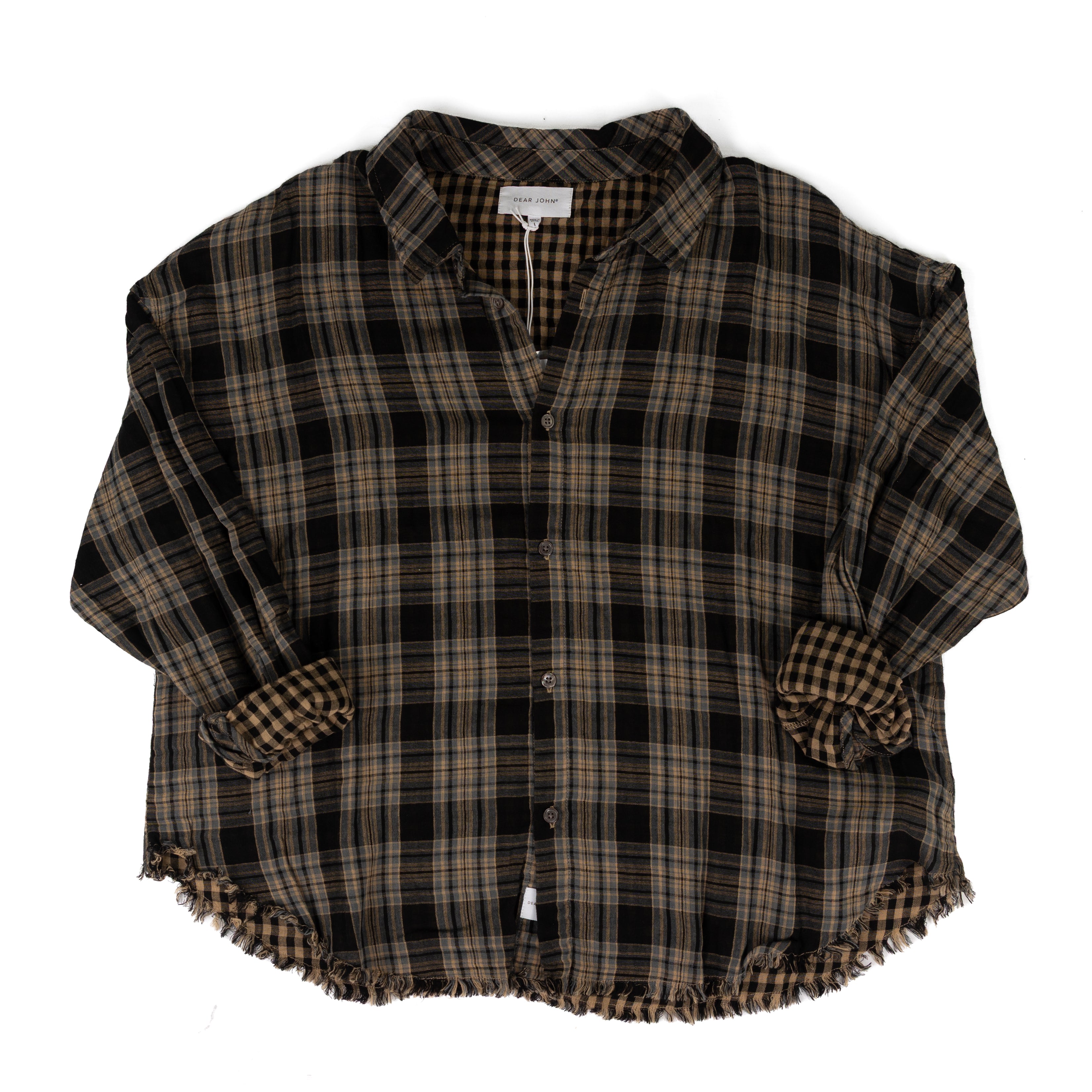 Dear John Women's Midnight Lecture Plaid Adrianna Button Up Top DSH1423MLP