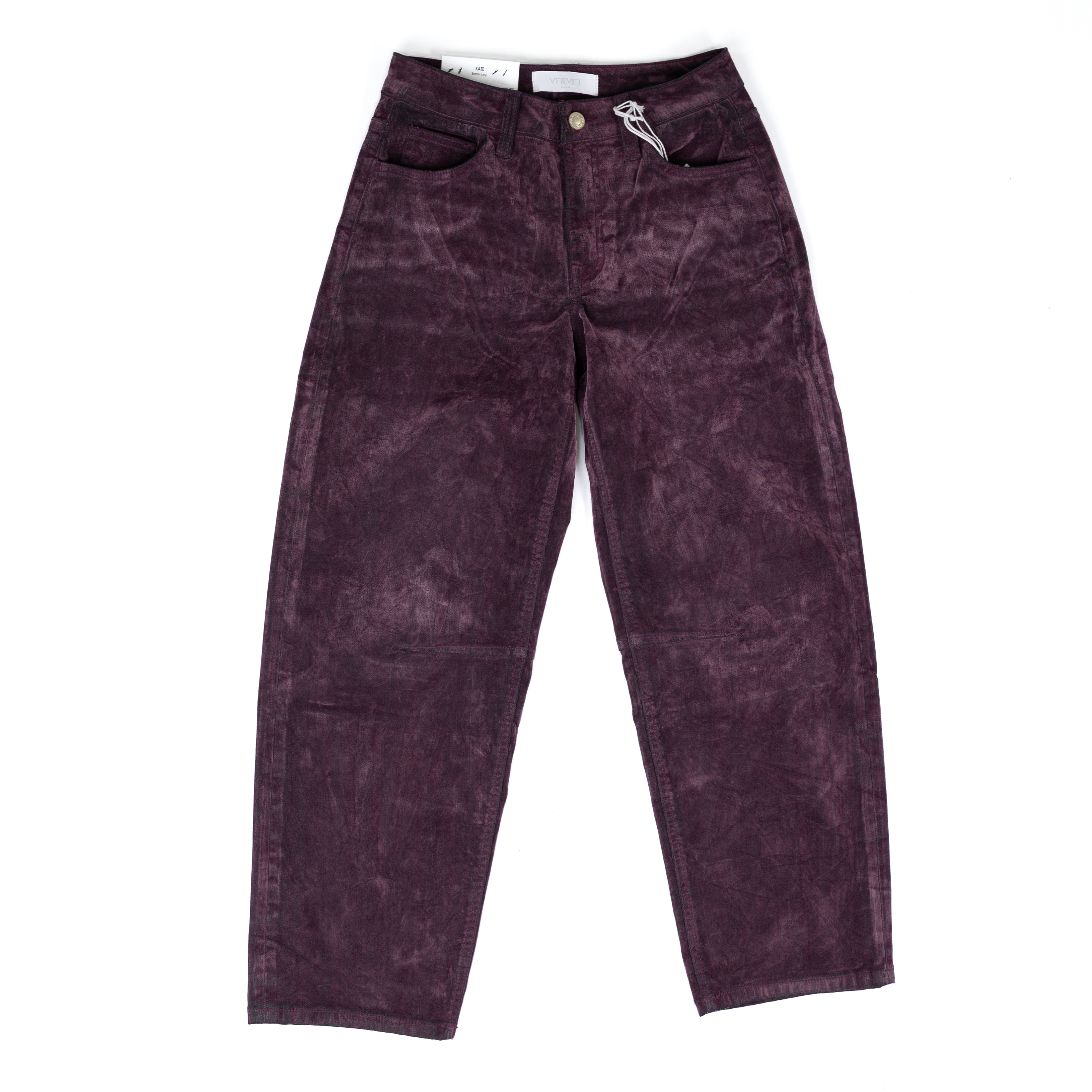 Women's Vervet Purple High Rise Barrel Wide Leg Pants T7091PUR