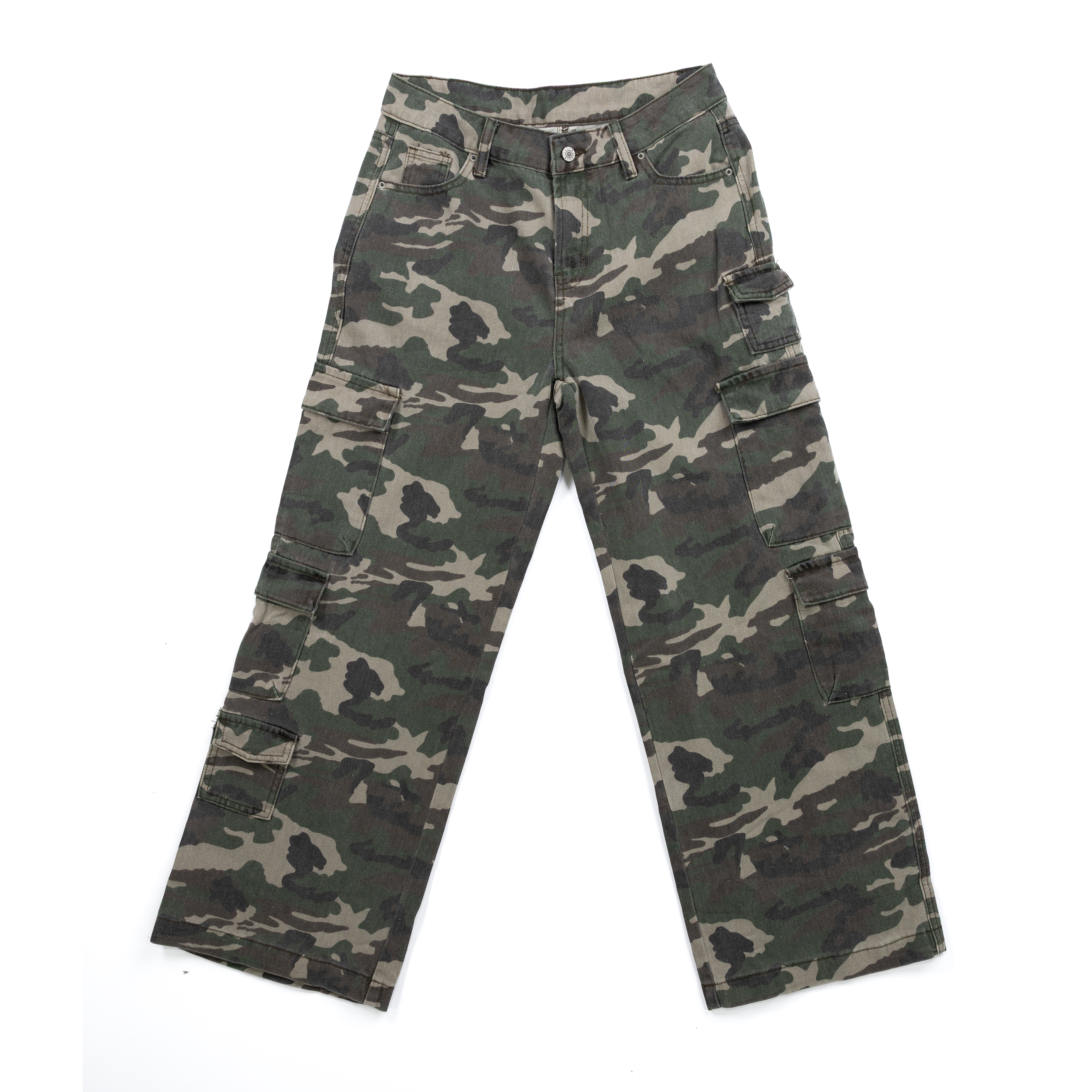 Women's Camo Cargo Wide Leg Jeans 