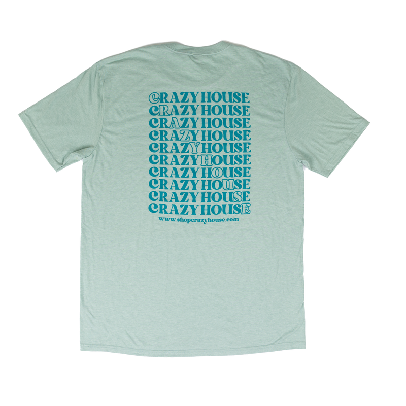Crazy House Sage Green Stacked T-shirt 