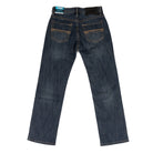 Rock and Roll Men's Mid Wash Pleather Embroidered Revolver Straight Bootcut Jeans BM1RD09810