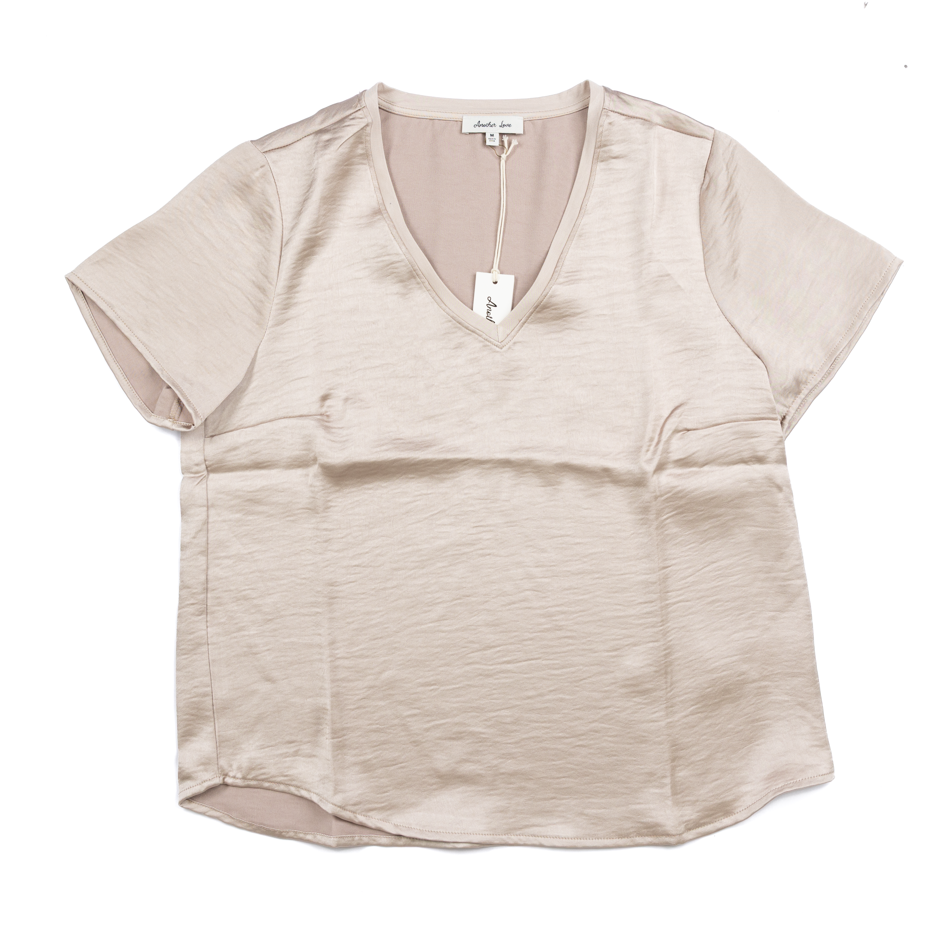 Women's Another Love Amelda Pearl Short Sleeve V-neck Blouse VCWV5278PAR