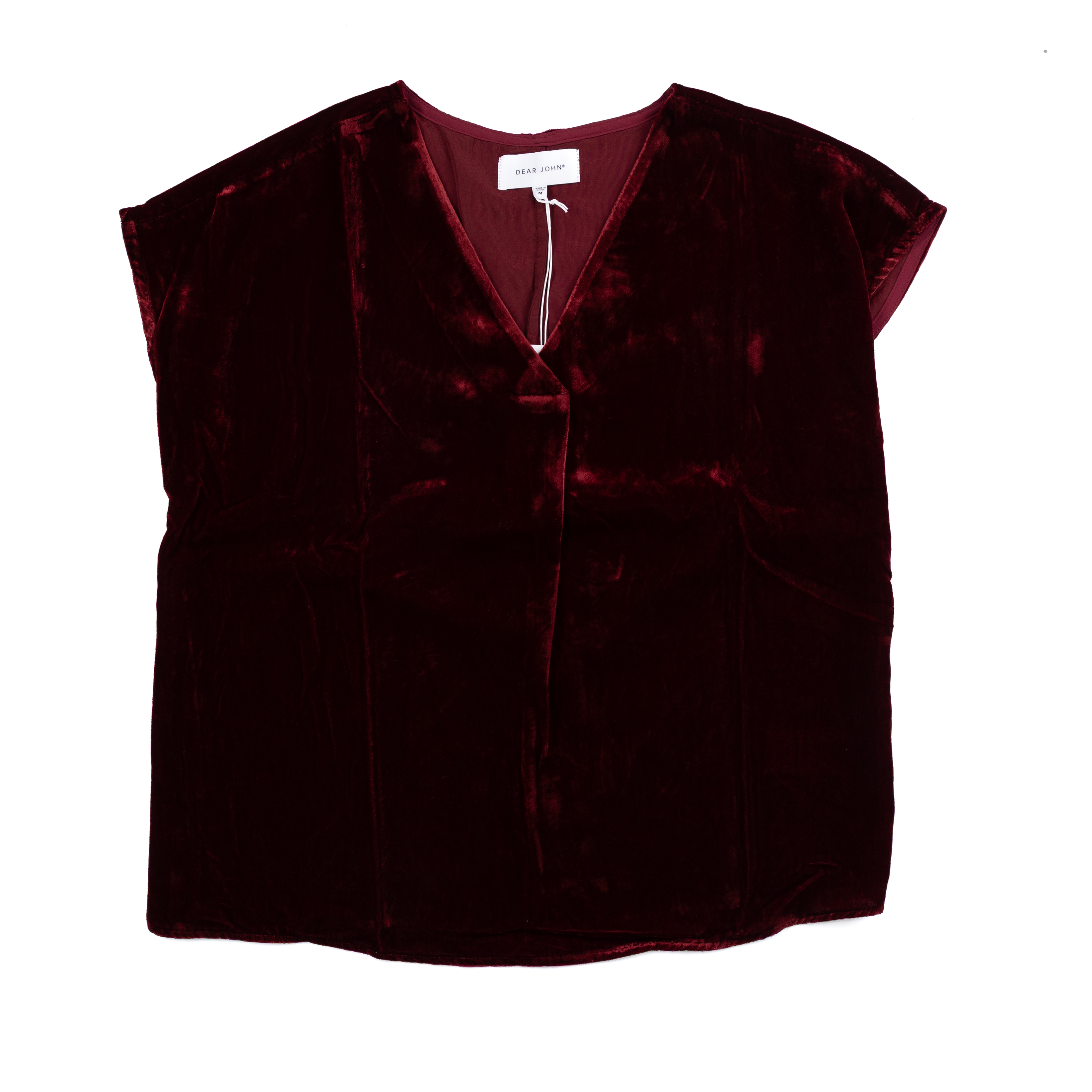 Women's Dear John Velvet Red Kristen V-neck Blouse DSH1264Z1BJA