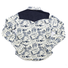 Women's Howdy Hanny Navy Western Corduroy Snap Up Long Sleeve Top 