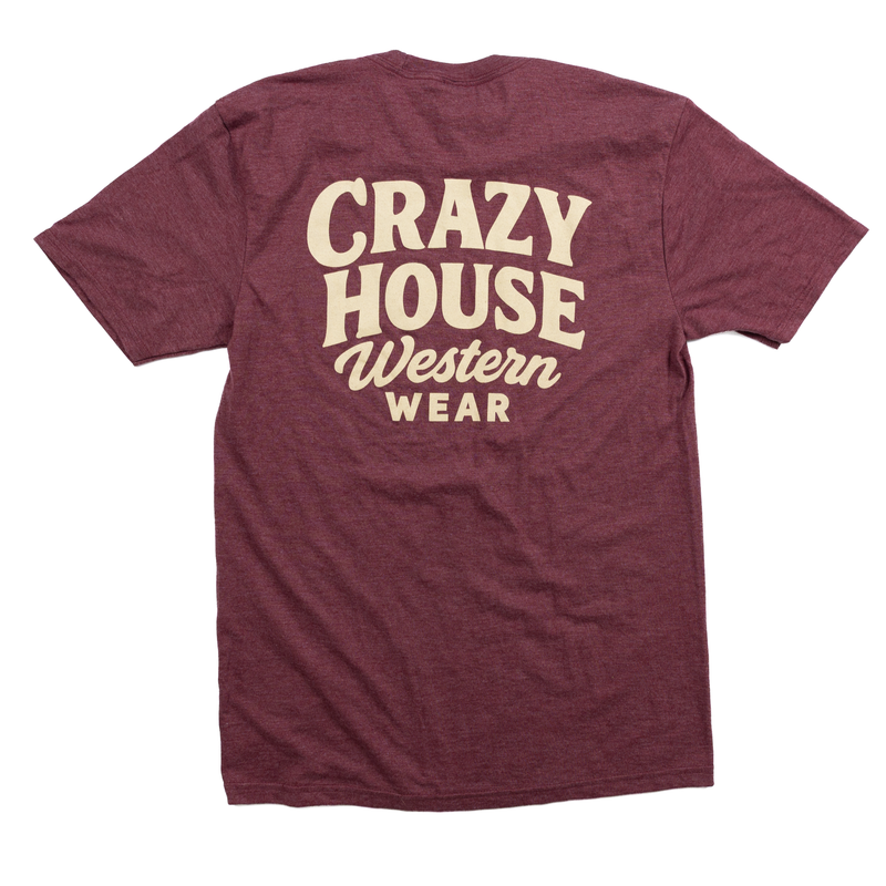 Crazy House Maroon Short Sleeve Script T-shirt 