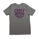 Youth Crazy House Gray Short Sleeve Script T-shirt 