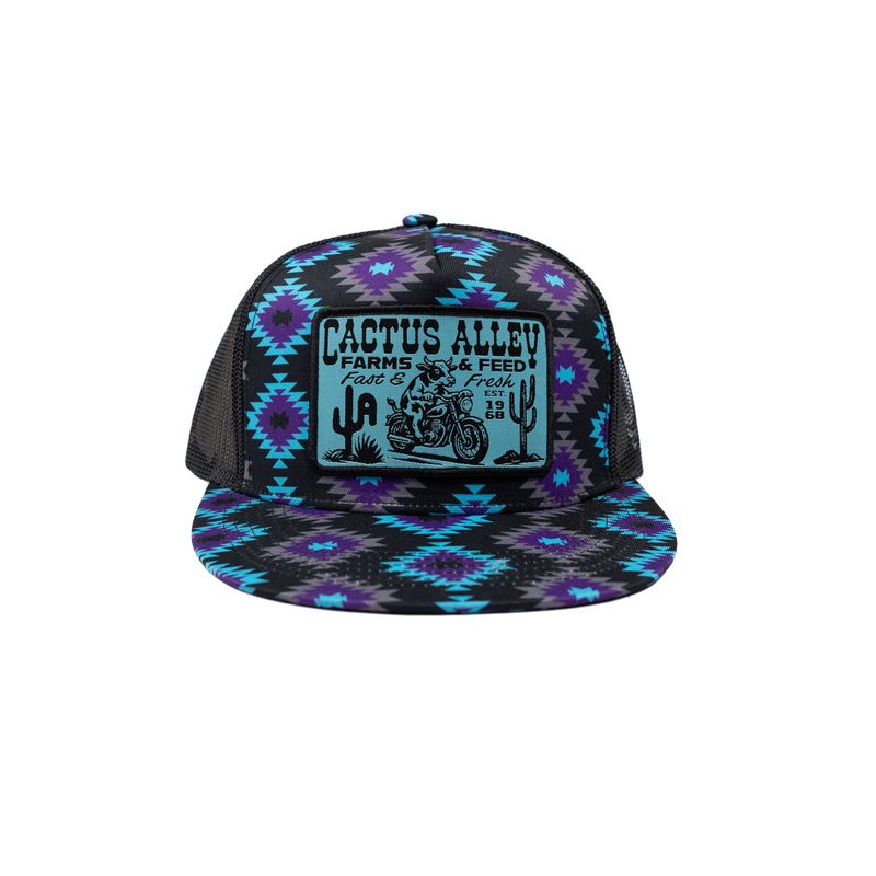 Men's Cactus Alley Black and Multicolor Aztec Snapback with Patch PH121-P241-FASTFRESH