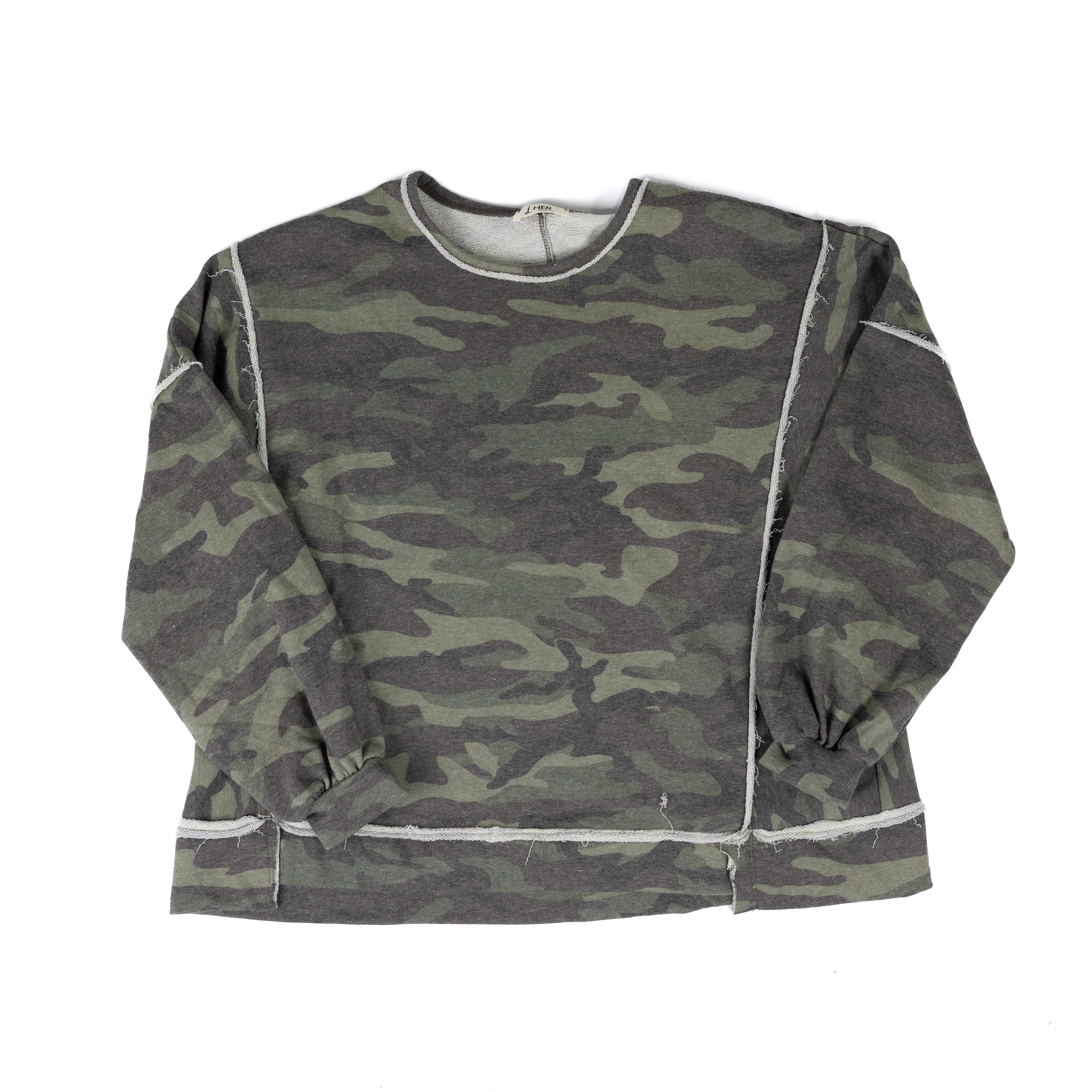 Women's J.her Camo Crewneck Sweatshirt HT6890P1