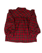 Jodifl Women's Red Plaid Button Up Blouse
