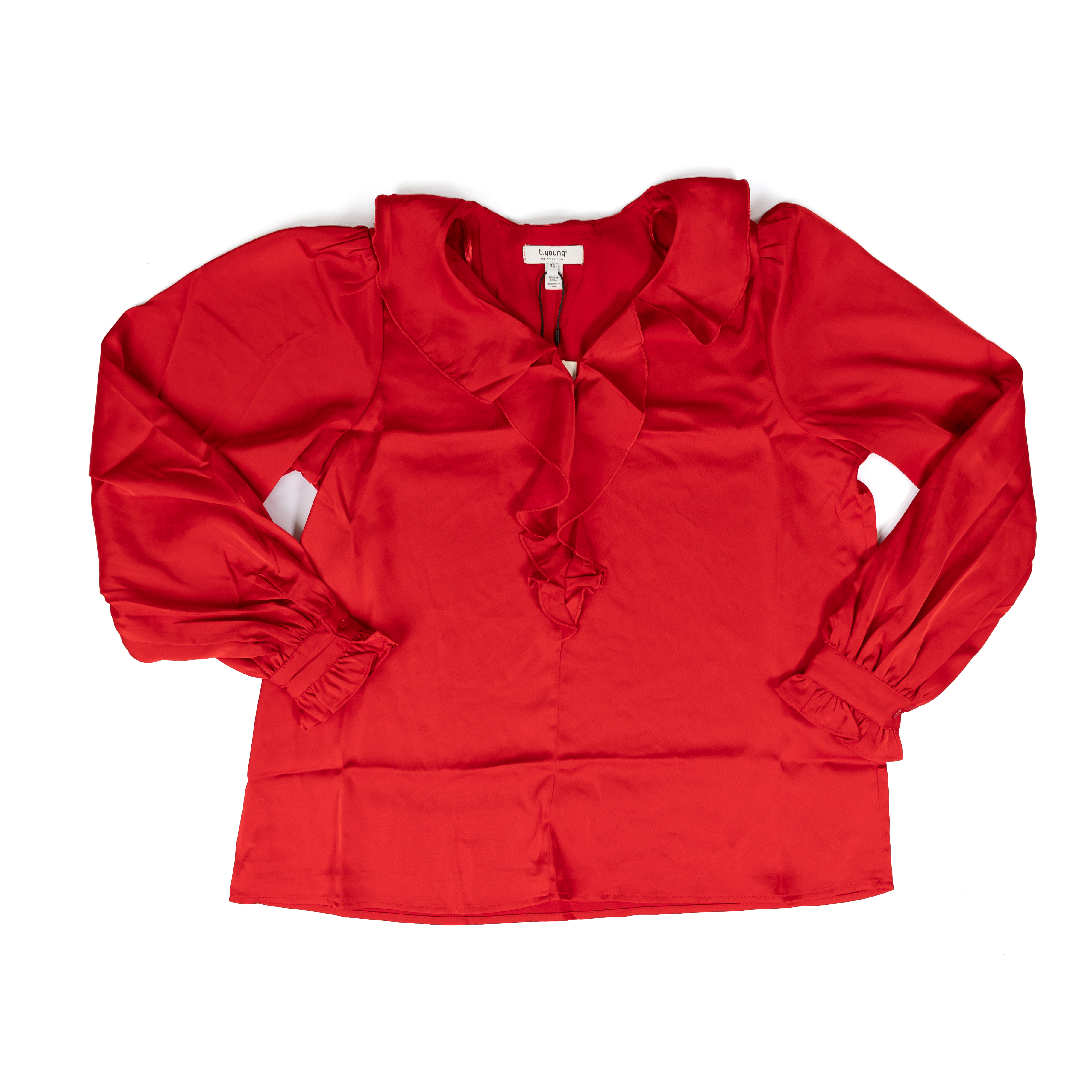 Women's B.young Red Long Sleeve Blouse 20815848