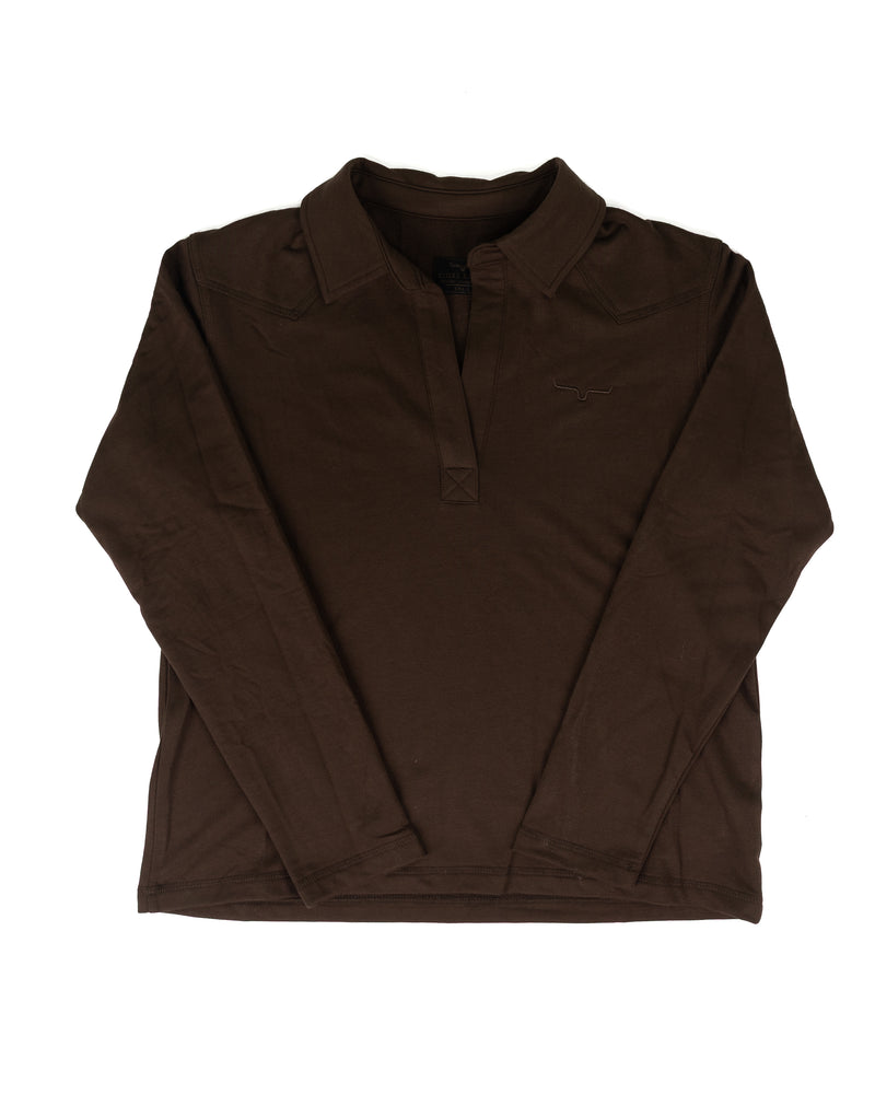 Kimes Ranch Women's Long Sleeve Espresso Rita Shirt WSW0000024-BN004