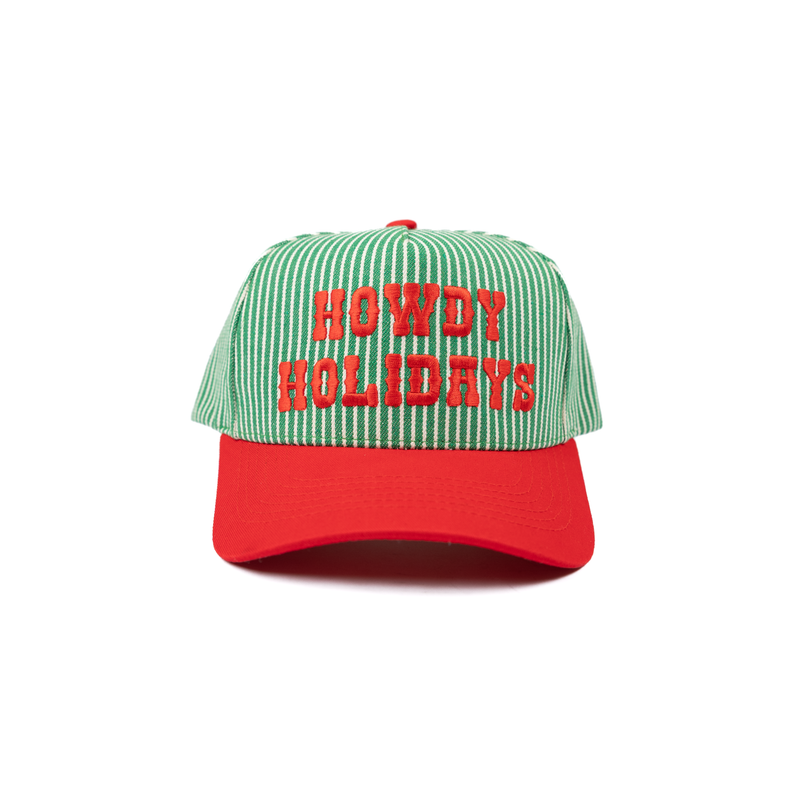 Women's Green and Red "Howdy Holidays" Cap