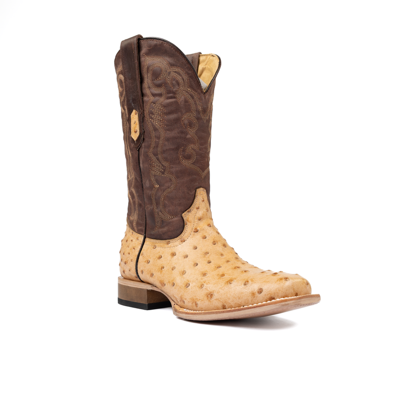 Men's Cowtown Tan Ostrich Print Boots Q6077