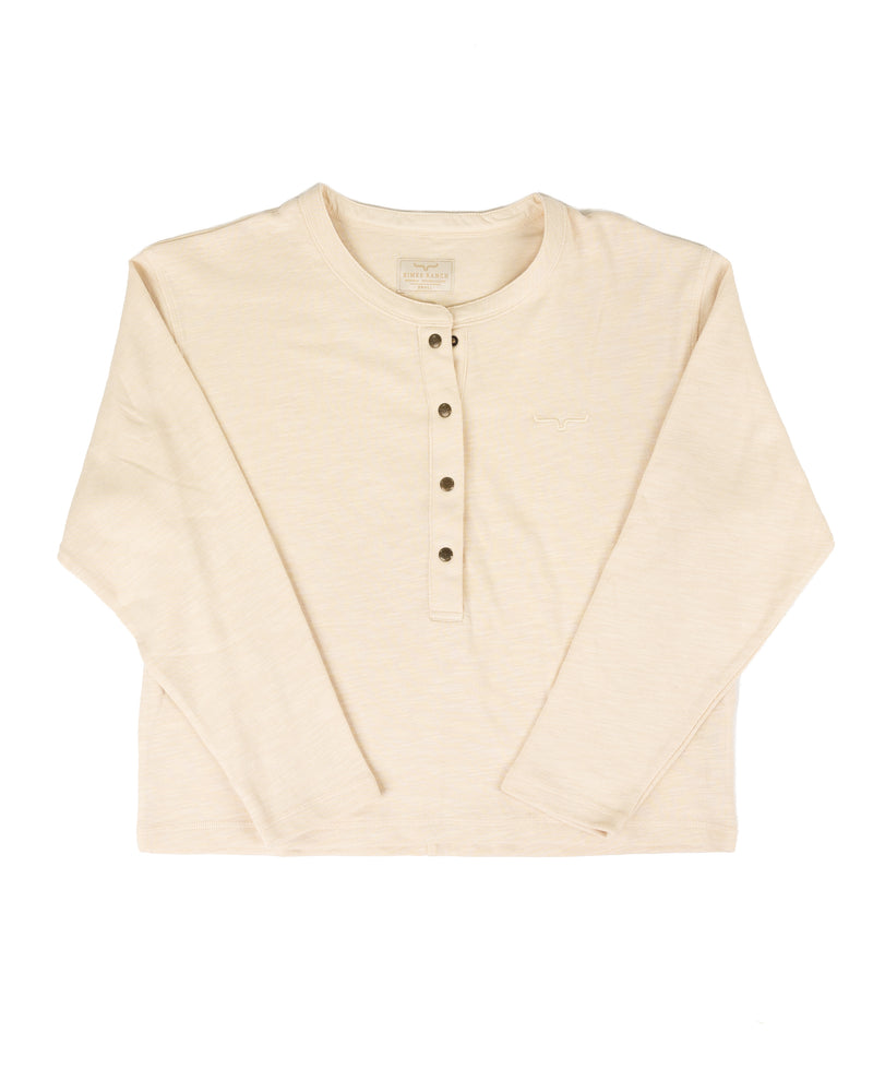 Kimes Ranch Women's  Ivory Long Sleeve Henley Top WTO0000097-BE006