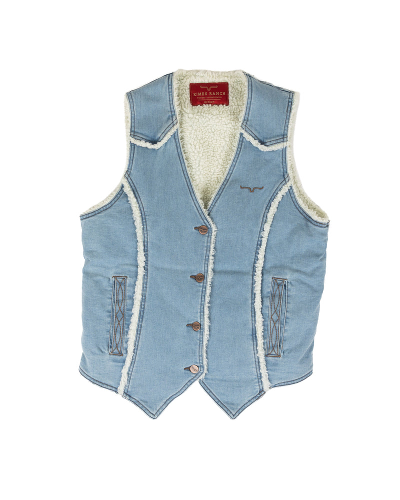 Kimes Ranch Women's Denim Sherpa Loni Vest WVE0000002-BL018