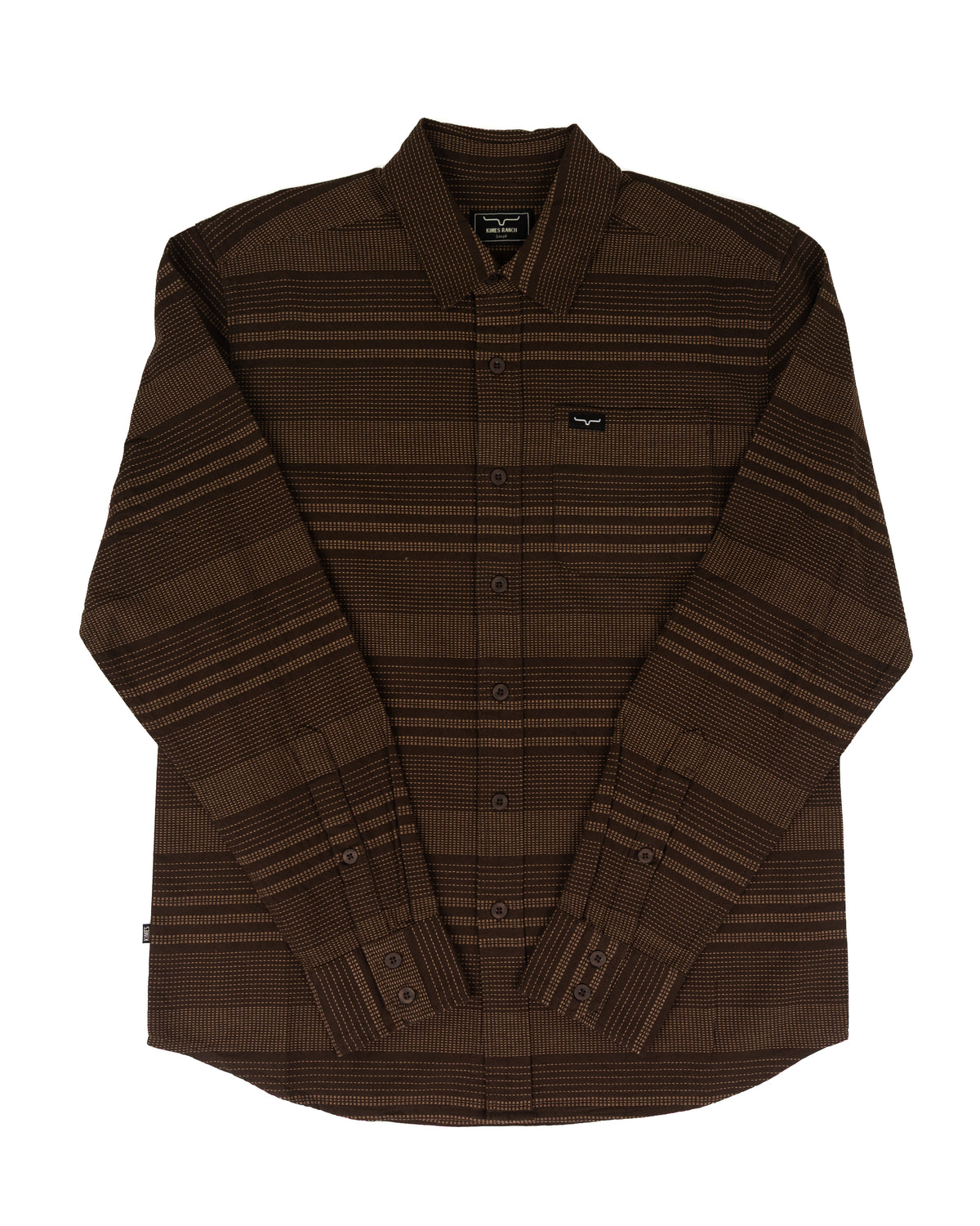 Kimes Ranch Men's Espresso Dash Long Sleeve Button Up Shirt MDS0000049-BN004