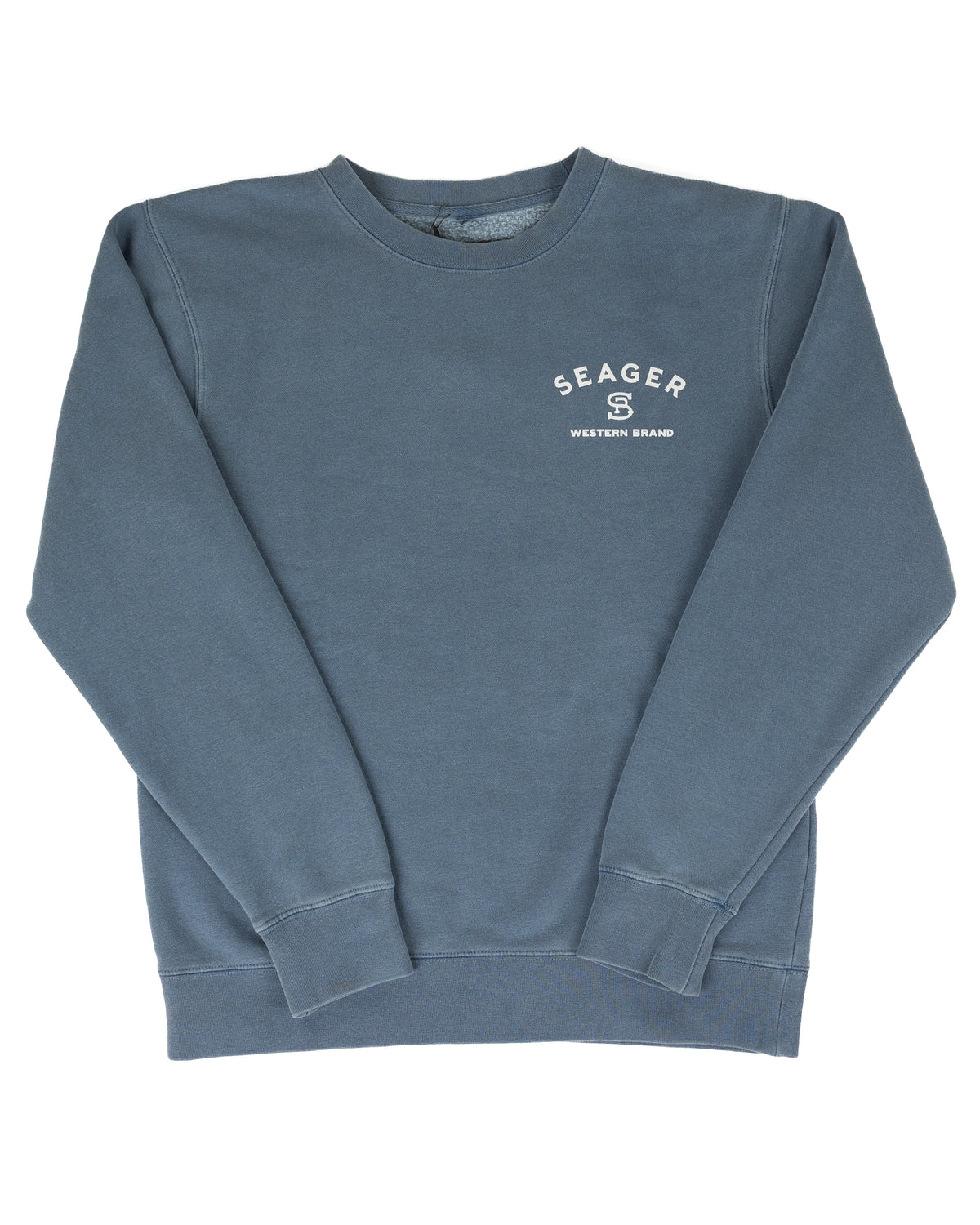 Seager Men's Blue Long Sleeve Branded Crewneck MFSU26PBRANDCPBL