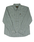 Seager Men's Long Sleeve Blue/Gray Striped Snap Shirt MSH26SAWTLGRY