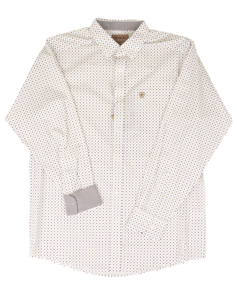 Ariat Men's White Diamond Print Wrinkle Free Reginald Classic Fit Shirt 10080625