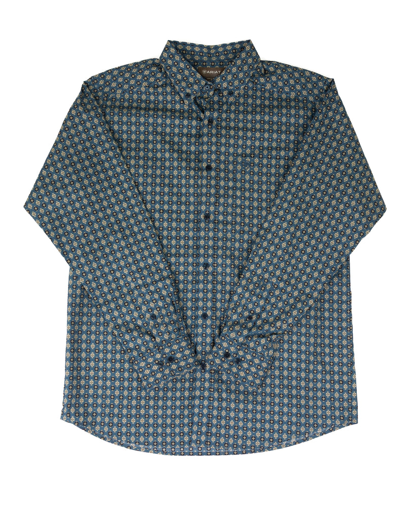 Ariat Men's Teal Geo Print Lex Classic Fit Shirt 10080652
