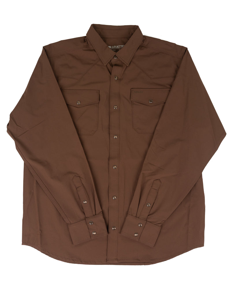 Ariat Men's Chestnut FrontierTough VentTEK Western Classic Fit Snap Shirt 10081918
