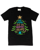 Women's Short Sleeve Black "Oh Come Let Us Adore Him" T-shirt